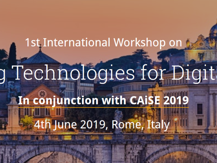 Call for Papers: Key Enabling Technologies for Digital Factories Workshop at CAiSE 2019